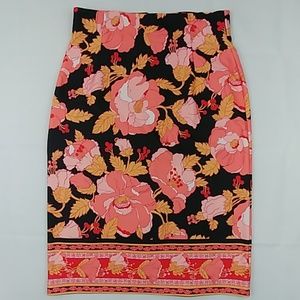 Eva Mendez Collection Blk, Pink Floral Skirt 12